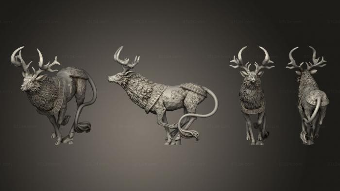 Статуэтки животных (Олень 02, STKJ_2754) 3D модель для ЧПУ станка