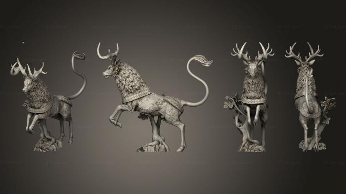 Статуэтки животных (Олень 03, STKJ_2755) 3D модель для ЧПУ станка