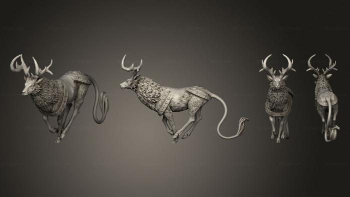 Статуэтки животных (Олень 04, STKJ_2756) 3D модель для ЧПУ станка