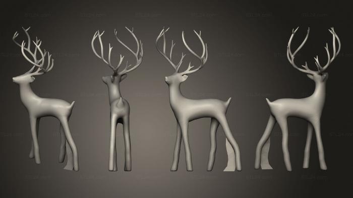 Статуэтки животных (Олененок 2, STKJ_2759) 3D модель для ЧПУ станка