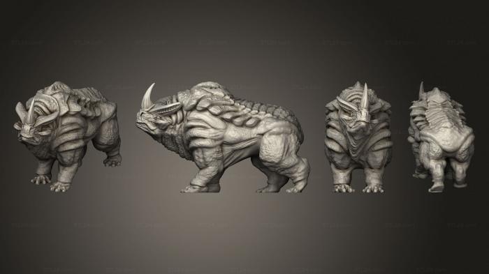 Статуэтки животных (Динозавр, STKJ_2764) 3D модель для ЧПУ станка