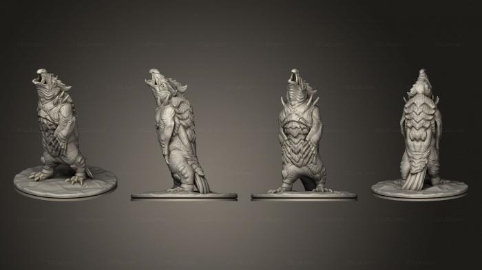 Animal figurines (Dire Penguin Roaring Based, STKJ_2767) 3D models for cnc