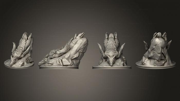 Animal figurines (Dire Penguin Sliding Based, STKJ_2768) 3D models for cnc