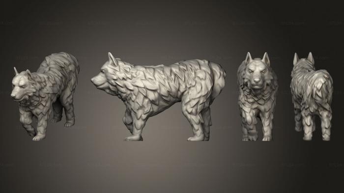 Статуэтки животных (Собака А, STKJ_2773) 3D модель для ЧПУ станка