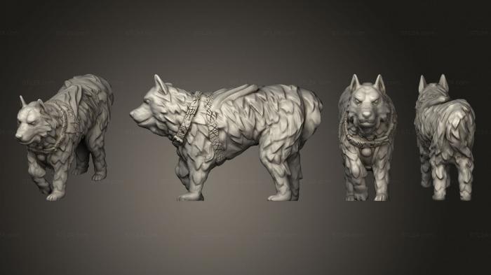 Animal figurines (Dog Harnessed A, STKJ_2776) 3D models for cnc