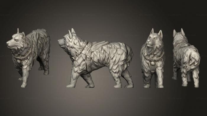 Animal figurines (Dog Harnessed C, STKJ_2778) 3D models for cnc