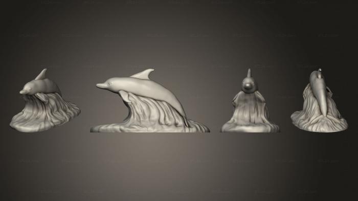 Статуэтки животных (Дельфин Сингл 015, STKJ_2785) 3D модель для ЧПУ станка