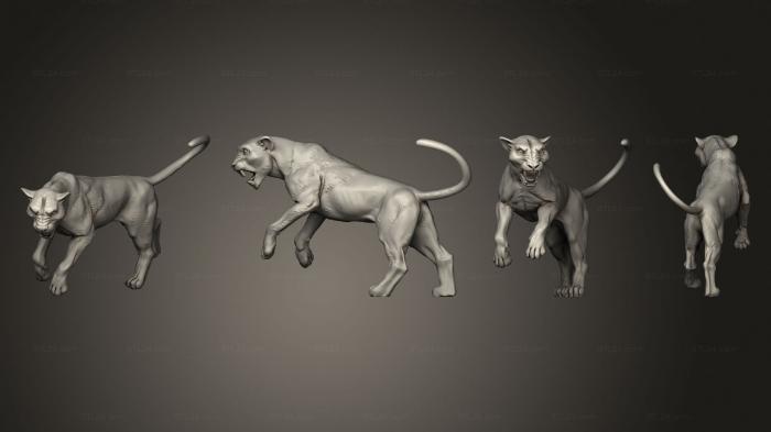 Animal figurines (Drow Fighter Panther, STKJ_2787) 3D models for cnc
