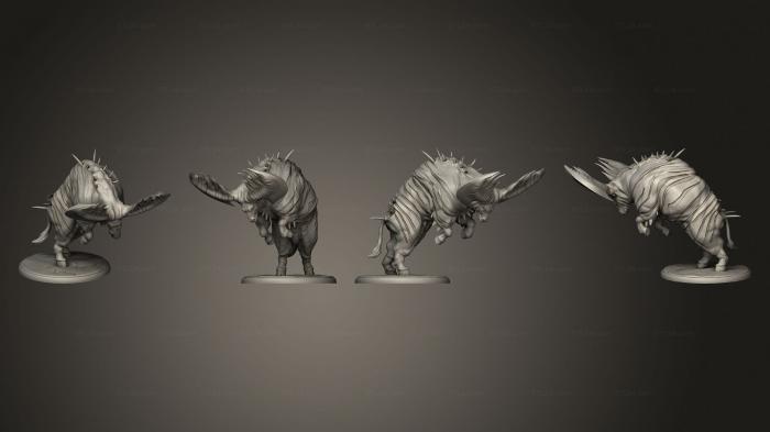 Статуэтки животных (Эпический Бык, Атакующий Больших Размеров, STKJ_2792) 3D модель для ЧПУ станка