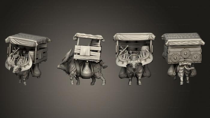 Animal figurines (Epic Bull Mount v 2 Large, STKJ_2796) 3D models for cnc