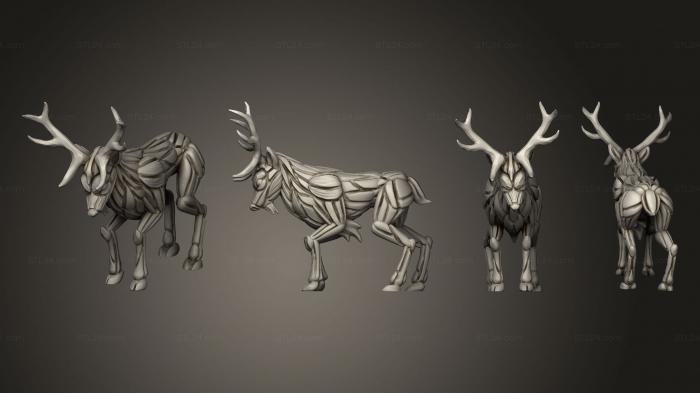 Статуэтки животных (Лесной Лось 04, STKJ_2811) 3D модель для ЧПУ станка