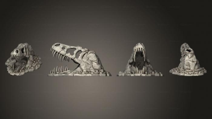 Animal figurines (fossil rock, STKJ_2814) 3D models for cnc