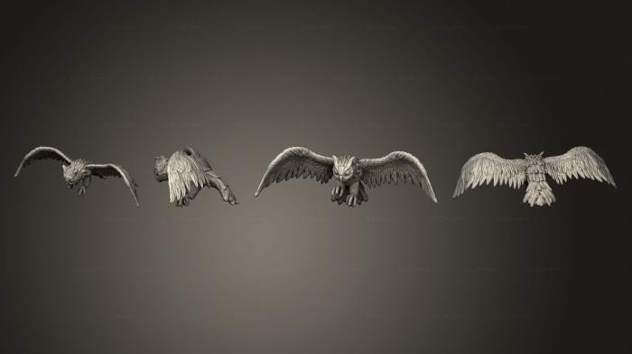Статуэтки животных (Гигантская сова, STKJ_2828) 3D модель для ЧПУ станка