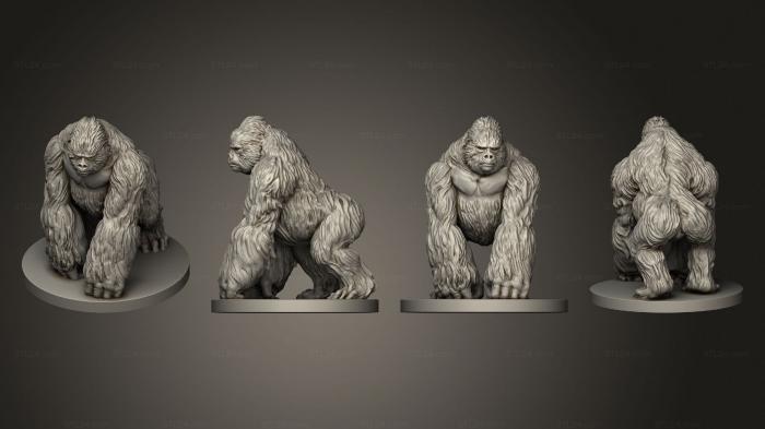 Animal figurines (Gorilla Finished, STKJ_2851) 3D models for cnc