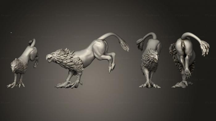 Статуэтки животных (Гриффхаунд, STKJ_2856) 3D модель для ЧПУ станка