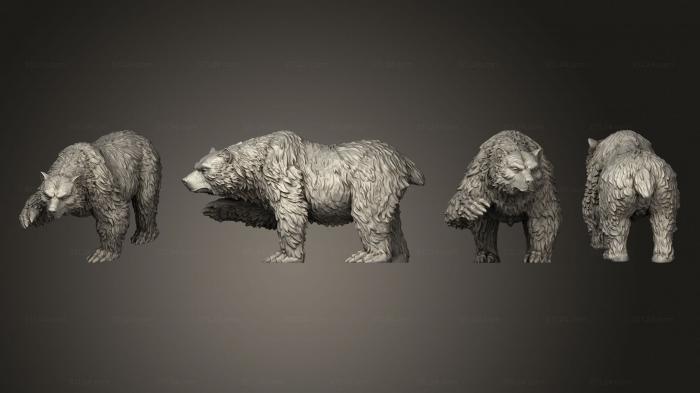 Animal figurines (Grizzly Bear Fish 3, STKJ_2861) 3D models for cnc