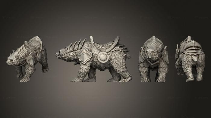 Animal figurines (Grizzly Bear Mount Large, STKJ_2862) 3D models for cnc