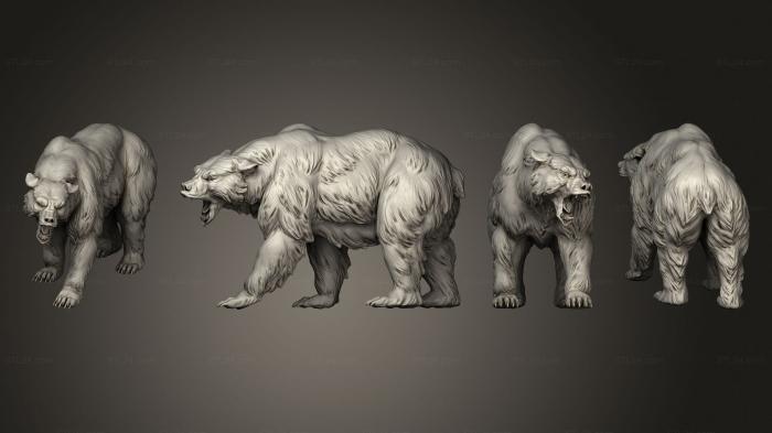 Animal figurines (Grizzly roar, STKJ_2864) 3D models for cnc