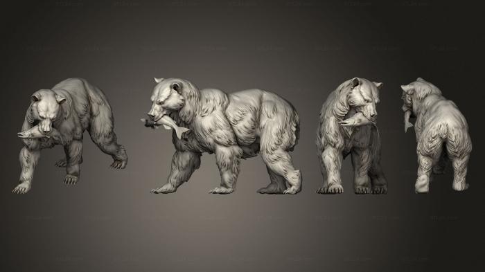 Статуэтки животных (Лосось гризли, STKJ_2865) 3D модель для ЧПУ станка