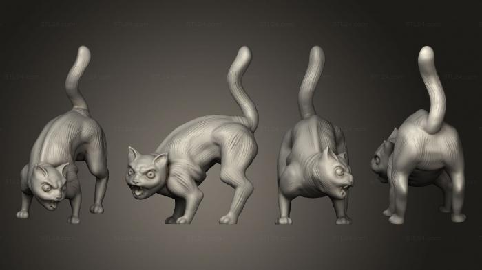 Статуэтки животных (Черный Кот на Хэллоуин, STKJ_2868) 3D модель для ЧПУ станка