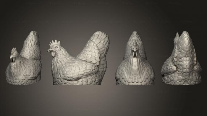 Статуэтки животных (Hen 1 v 0, STKJ_2888) 3D модель для ЧПУ станка