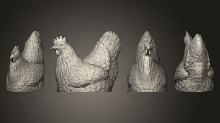Статуэтки животных (Hen 3 v 1 0, STKJ_2890) 3D модель для ЧПУ станка