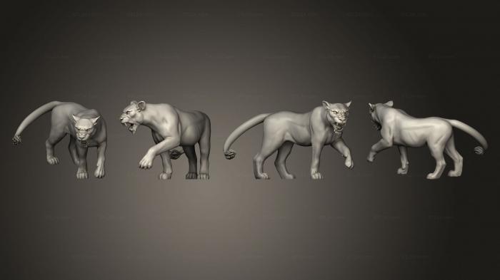 Animal figurines (Highborn Elves Nature Protector Lion, STKJ_2893) 3D models for cnc