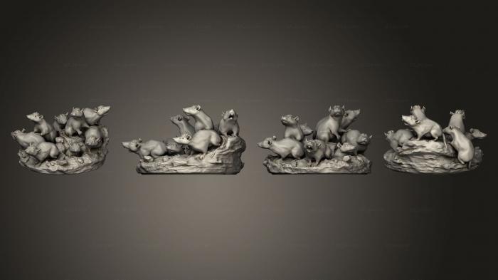 Animal figurines (Hivemind Mice, STKJ_2900) 3D models for cnc