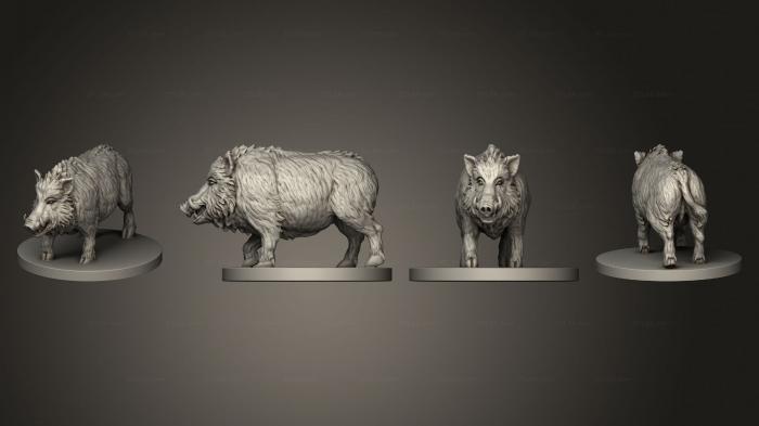 Animal figurines (javali, STKJ_2901) 3D models for cnc