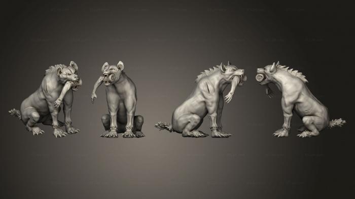 Animal figurines (Hyena Eating, STKJ_2912) 3D models for cnc