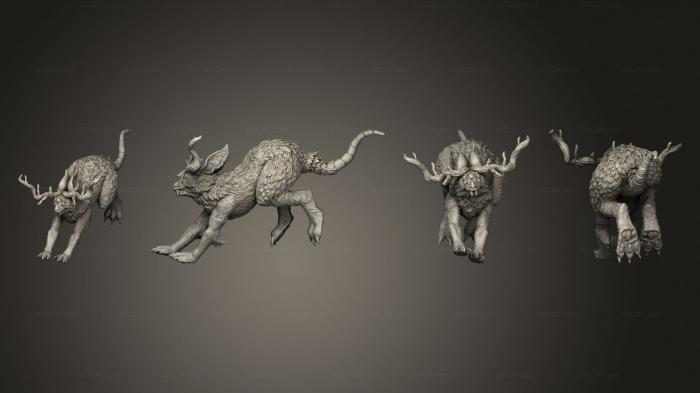 Animal figurines (Jackalopes 02, STKJ_2920) 3D models for cnc
