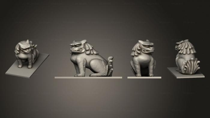 Animal figurines (Komainu Temple Guard 001, STKJ_2936) 3D models for cnc
