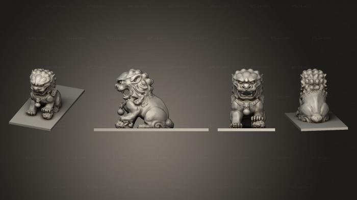 Статуэтки животных (Храмовая стража Комаину 002, STKJ_2937) 3D модель для ЧПУ станка