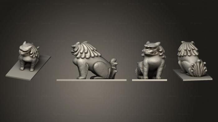 Статуэтки животных (Храмовая стража Комаину 003, STKJ_2938) 3D модель для ЧПУ станка
