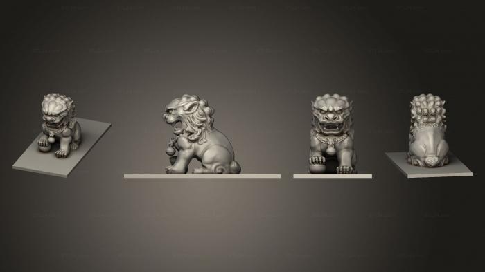 Статуэтки животных (Храмовая стража Комаину 004, STKJ_2939) 3D модель для ЧПУ станка