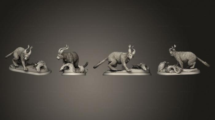 Статуэтки животных (Ларсаэль 75 Кот, STKJ_2951) 3D модель для ЧПУ станка