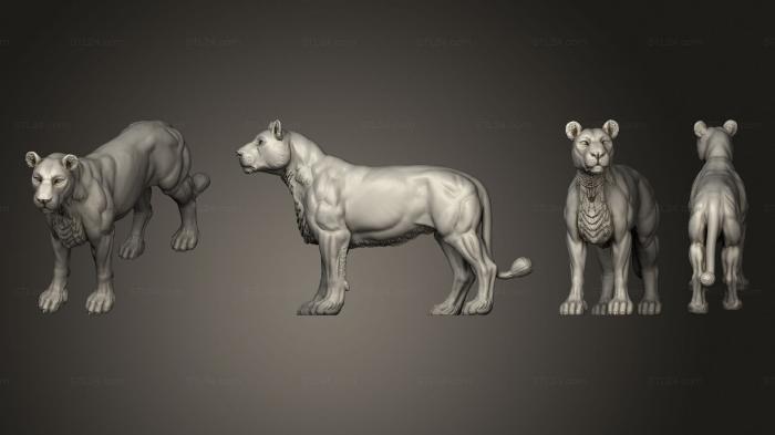 Статуэтки животных (Лев 01, STKJ_2956) 3D модель для ЧПУ станка