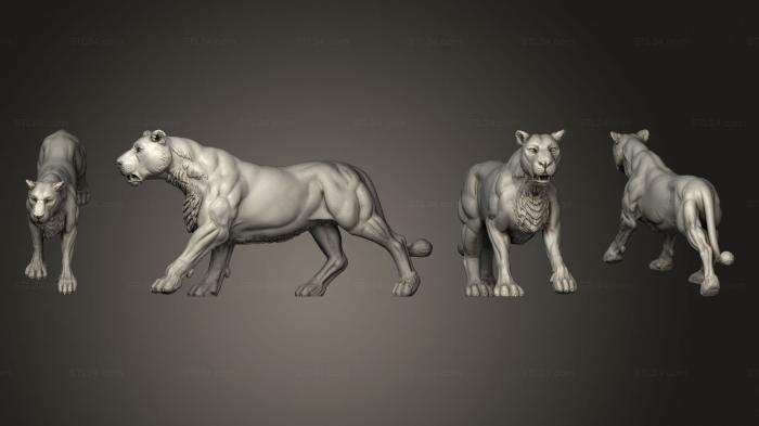 Статуэтки животных (Лев 04, STKJ_2959) 3D модель для ЧПУ станка