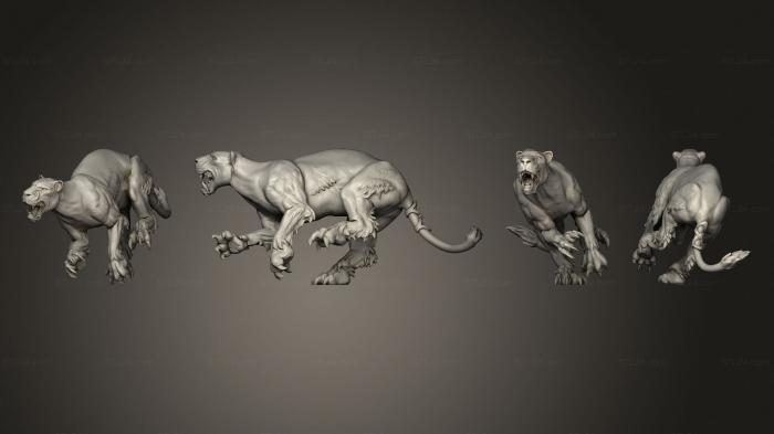 Статуэтки животных (Самка льва 1 001, STKJ_2964) 3D модель для ЧПУ станка
