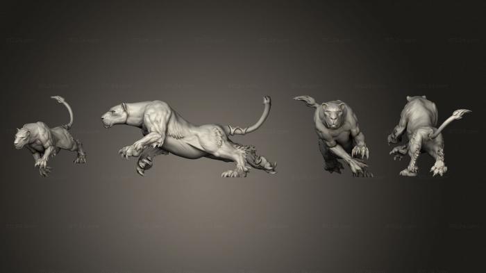 Статуэтки животных (Самка льва 1 002, STKJ_2965) 3D модель для ЧПУ станка