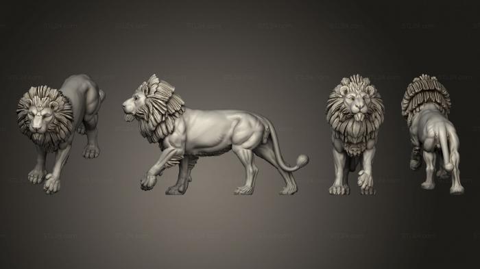 Статуэтки животных (Самец льва, STKJ_2967) 3D модель для ЧПУ станка