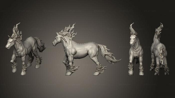 Animal figurines (Nightmare Pose 01 No Saddle Rider, STKJ_2982) 3D models for cnc