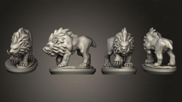 Animal figurines (Ogre Hunter with two Sabredons, STKJ_2984) 3D models for cnc