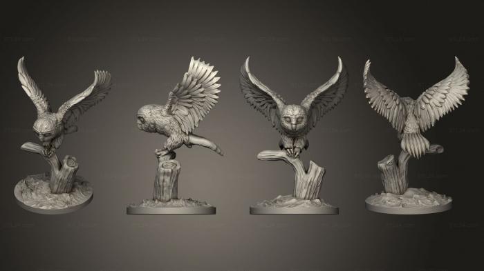 Animal figurines (Owl Finished, STKJ_2993) 3D models for cnc
