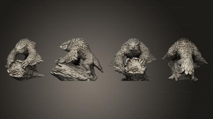 Статуэтки животных (Совиный Медведь Большой, STKJ_2998) 3D модель для ЧПУ станка
