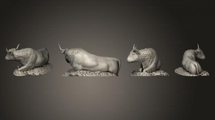Статуэтки животных (Волы 1 против 0, STKJ_3004) 3D модель для ЧПУ станка