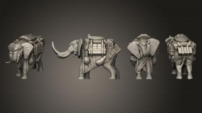 Статуэтки животных (Слон с седлом, STKJ_3008) 3D модель для ЧПУ станка