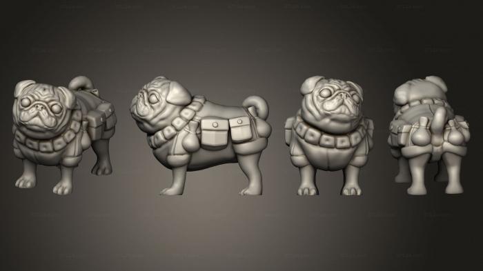 Animal figurines (Packpug No Bedroll, STKJ_3010) 3D models for cnc