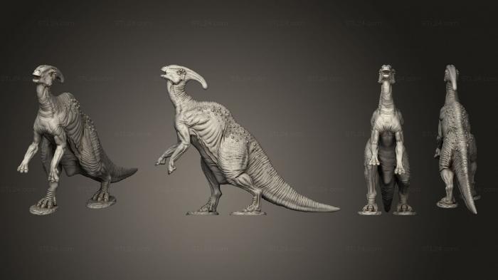 Статуэтки животных (Поза паразавролофа 2, STKJ_3021) 3D модель для ЧПУ станка