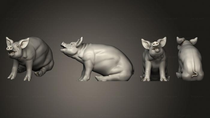 Статуэтки животных (СВИНЬЯ 4, STKJ_3025) 3D модель для ЧПУ станка
